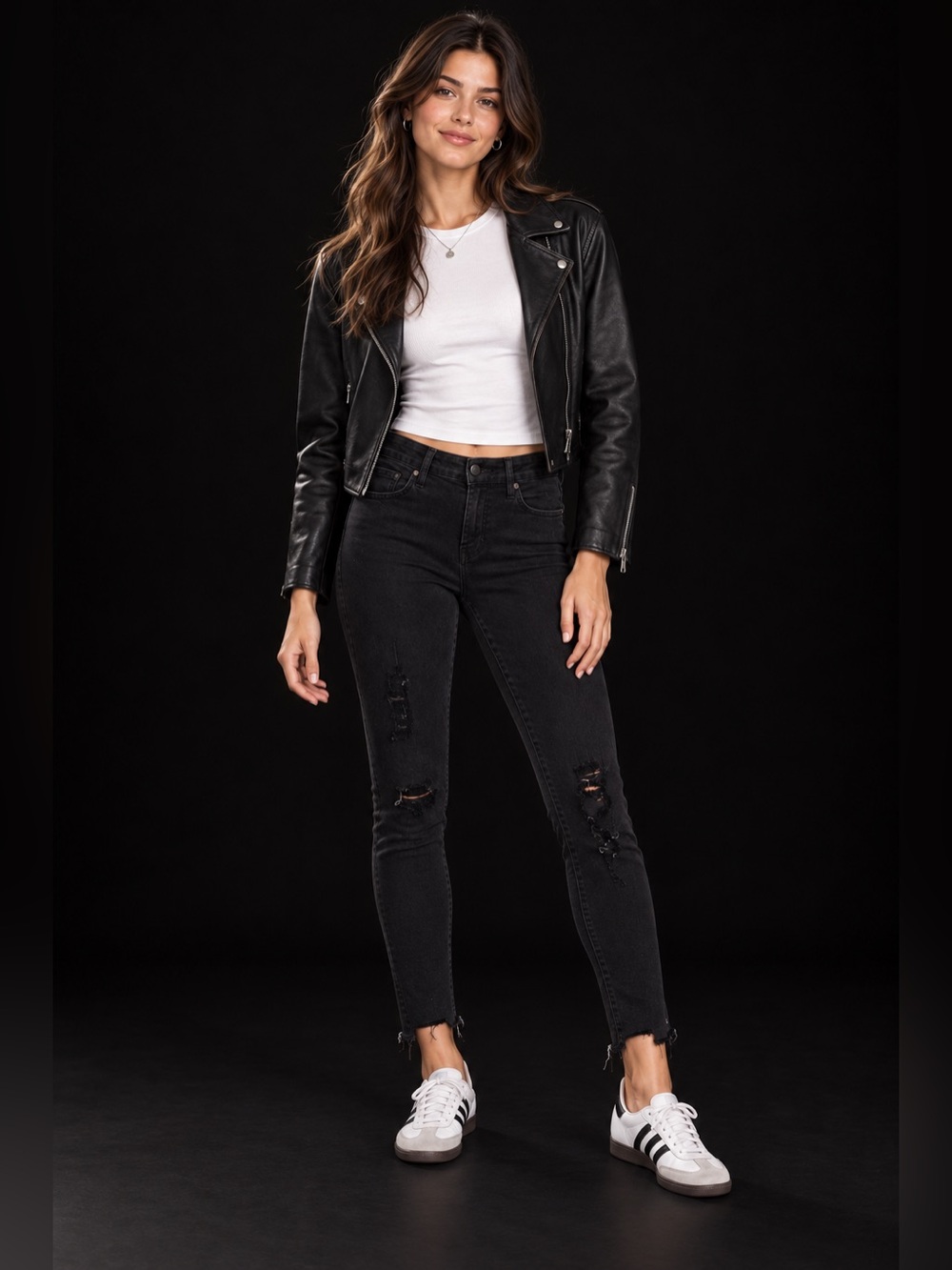 FRAME Le Skinny de Jeanne Black Distressed Raw Hem Skinny Jeans Size 27